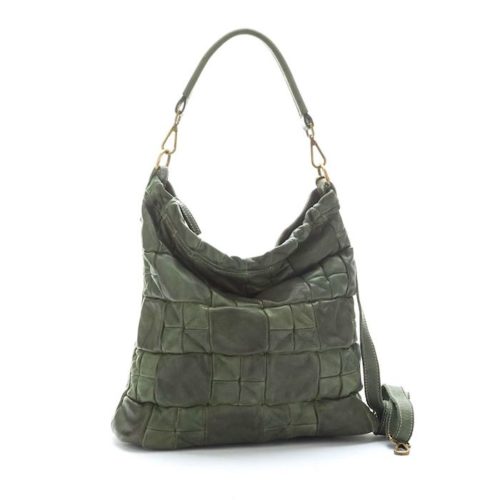 VICTORIA Chequer Effect Bag Army Green