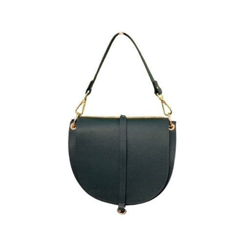 VITTORIA Medium Saddle Bag Pebble Leather | Forest Green