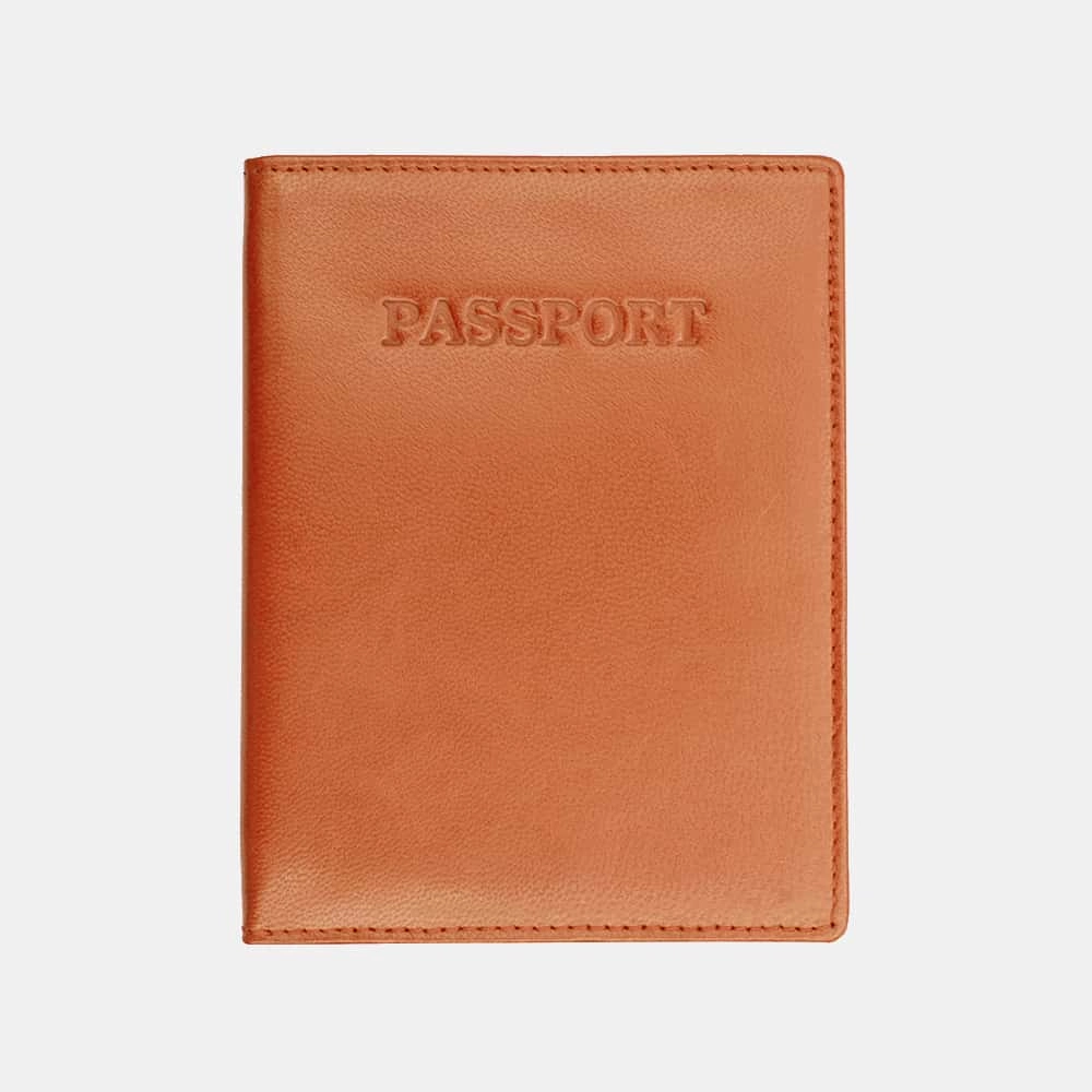 passport cover orange The Leather Mob