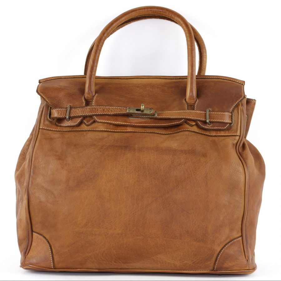ALICIA Structured Leather Bag | Tan