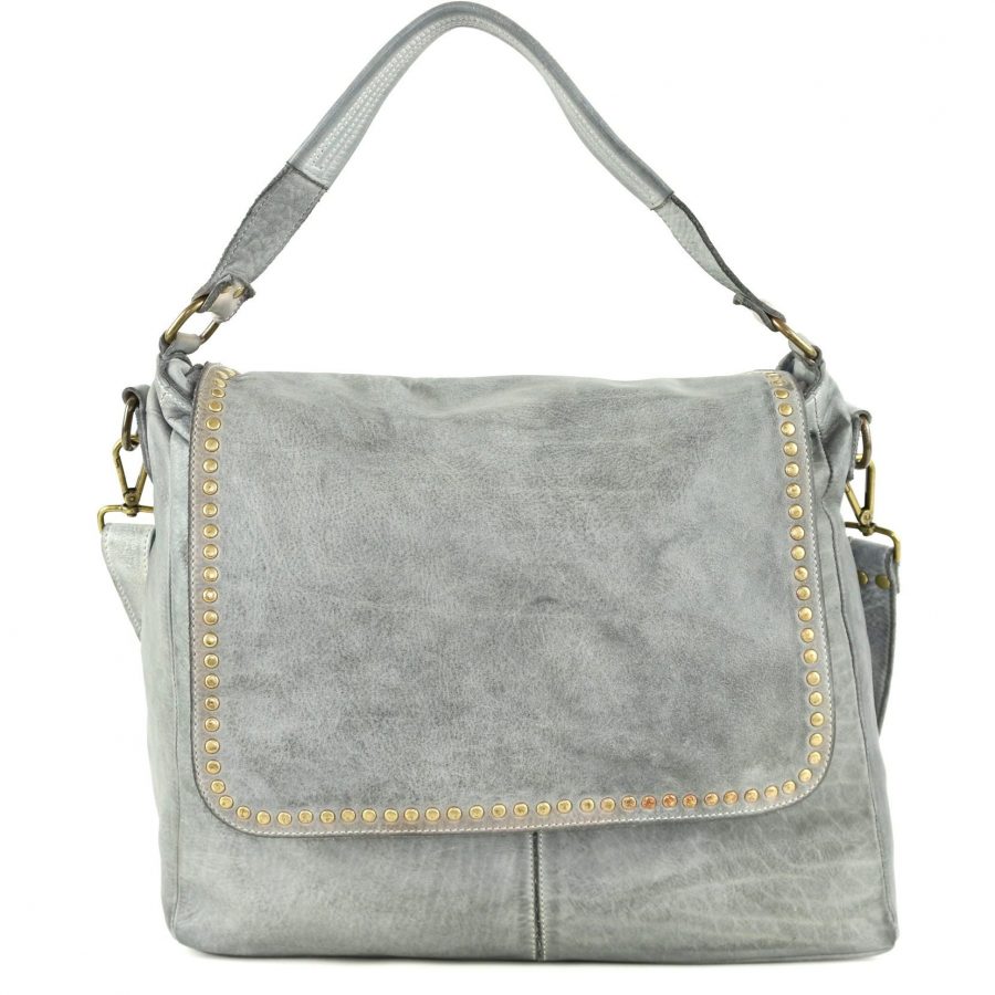 VIRGINIA Flap Bag With Top Handle Light Grey