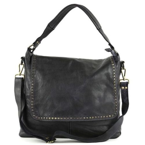 VIRGINIA Flap Bag With Top Handle Black