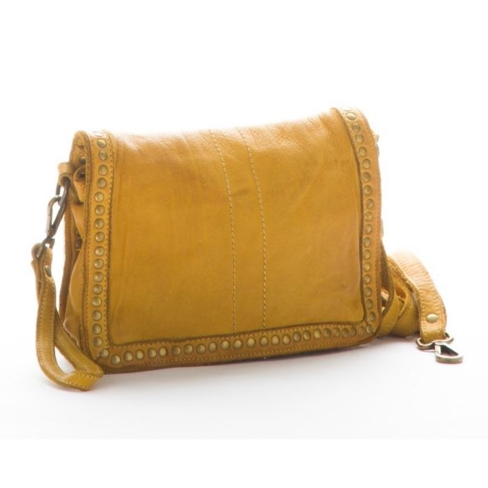 SELENE Wristlet Bag Mustard - Made in Italy | The Leather Mob