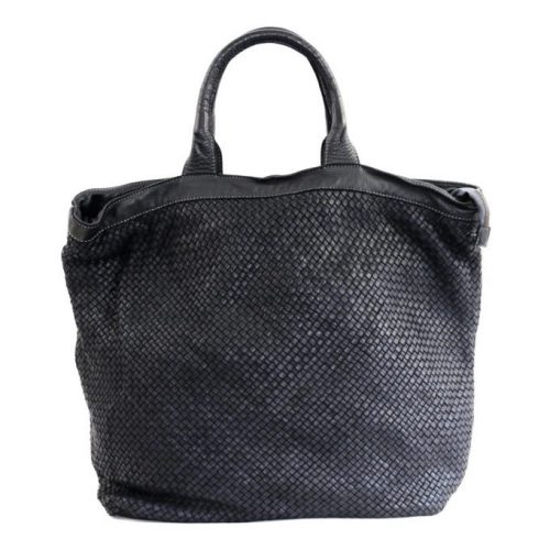 CHIARA Small Weave Tote Bag Black