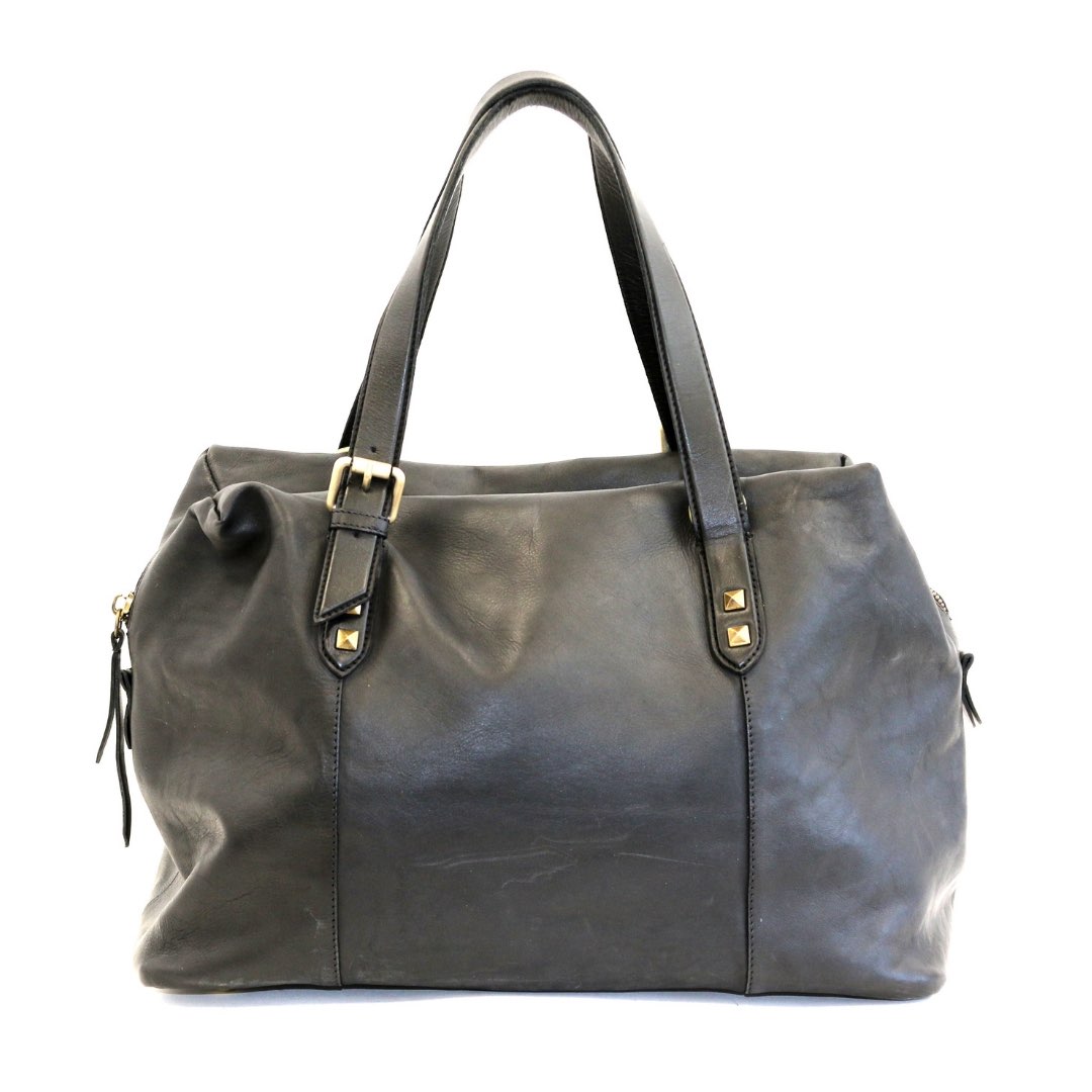 DANIELA Hand Bag with Buckle detail Black - The Leather Mob