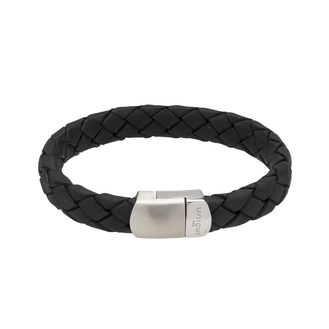 Unique & Co Men’s Leather Bracelet with Magnetic Clasp Black