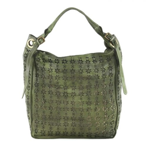 GIULIA Hobo Bag With Star Laser Detail Army