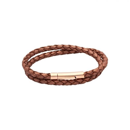 Unique & Co Women’s Leather Bracelet Rose Gold Clasp Copper