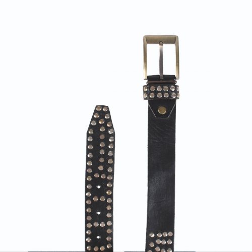 Studded Leather Belt – Black