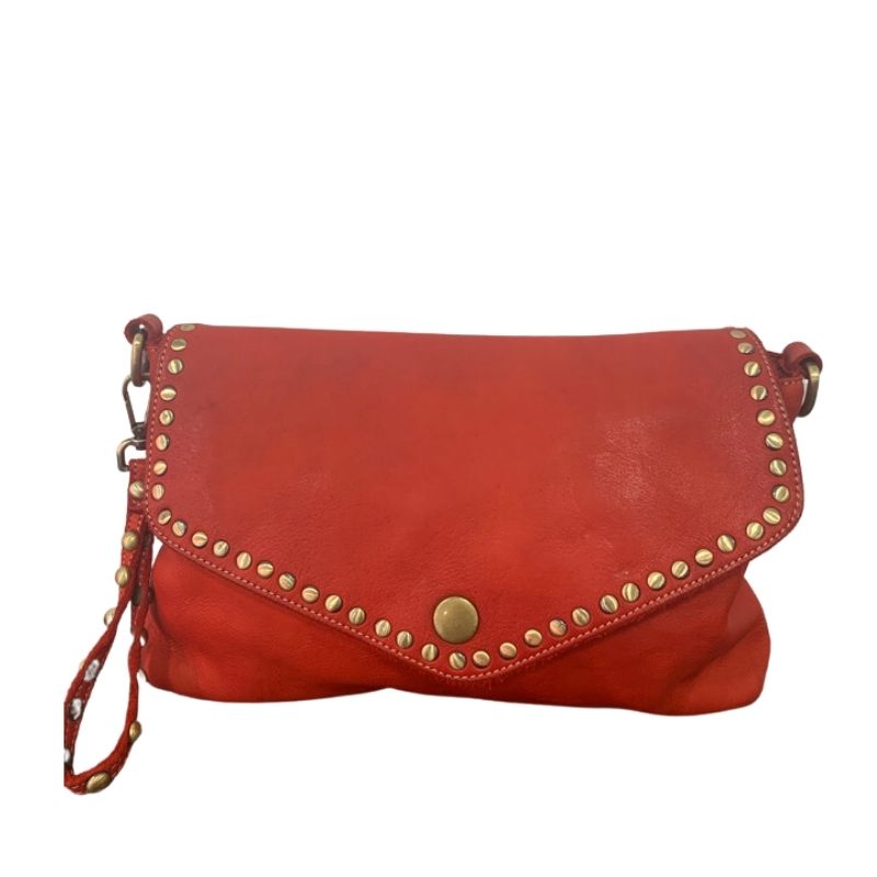 LAVINIA Studded Clutch Bag Red
