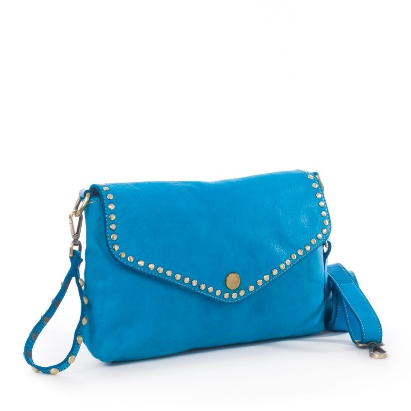 LAVINIA Studded Clutch Bag Turquoise