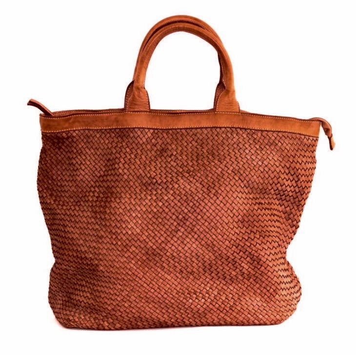 CHIARA Woven Leather Tote Bag | Terracotta