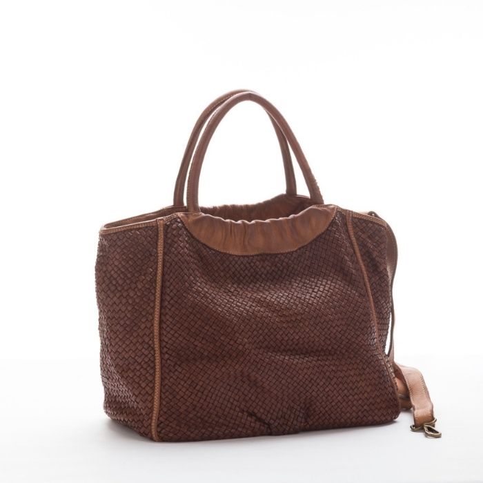 FARFALLA Woven Hand Bag | Tan