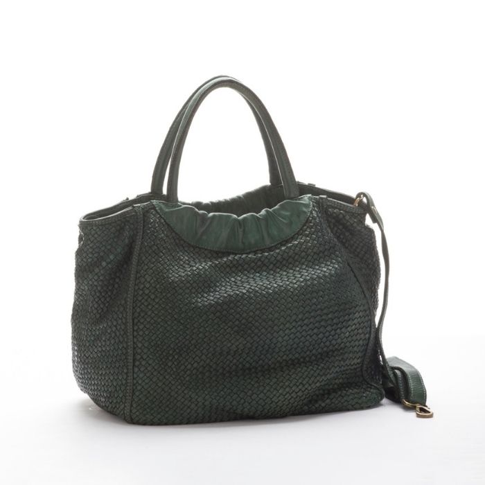 FARFALLA Woven Hand Bag | Army Green