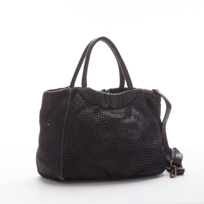 FARFALLA Woven Hand Bag | Black