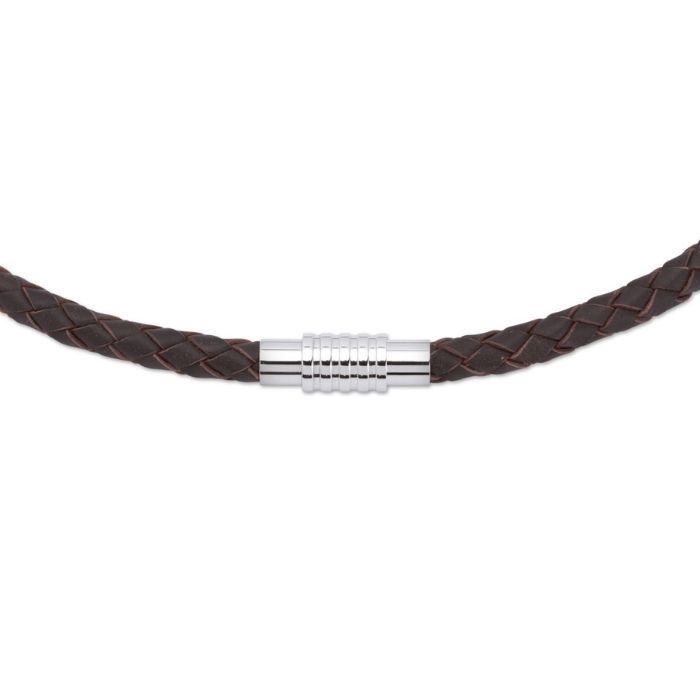 Unique & Co Men’s Leather Necklace Magnetic SteeL Closure – Dark Brown