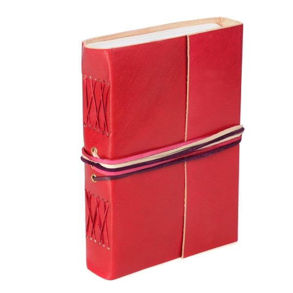 Fair Trade 3-String Leather Journal Red