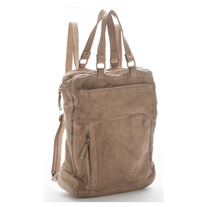 AIDA Leather Backpack | Light Taupe