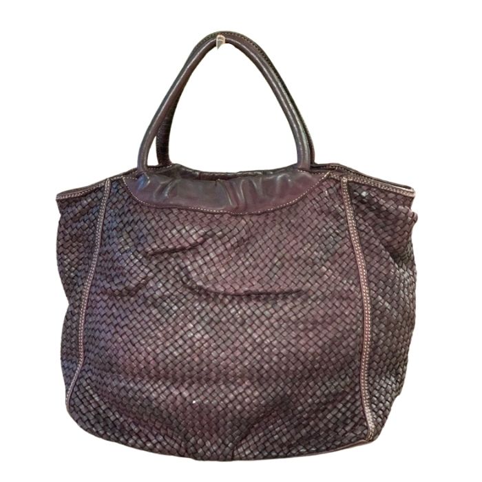 FARFALLA Woven Hand Bag | Bordeaux