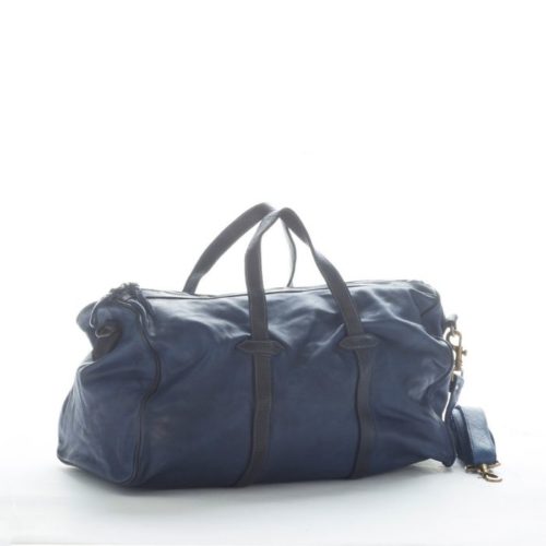 GAIA Leather Travel Bag Navy