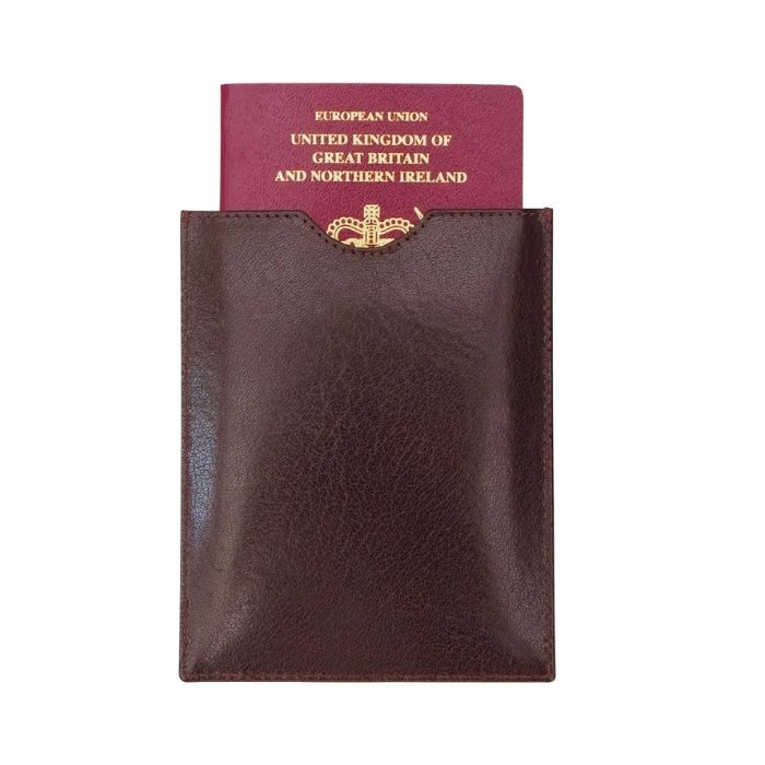 Leather Passport Holder | Brown