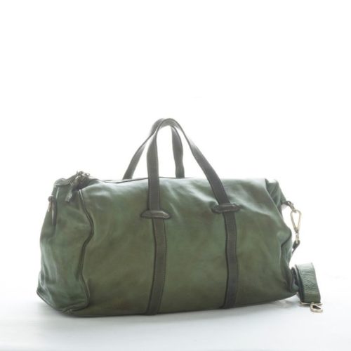 GAIA Leather Travel Bag Army Green