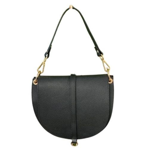 VITTORIA Large Saddle Bag Pebble Leather | Black