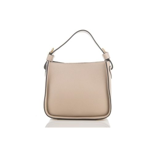 Small Square Leather Hand Bag | Beige