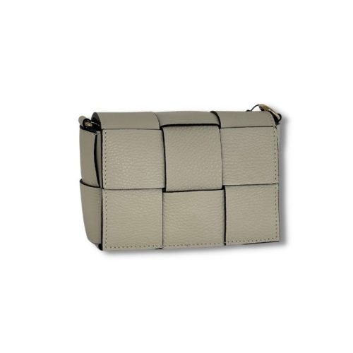 Oversized Weave Leather Box Bag | Beige
