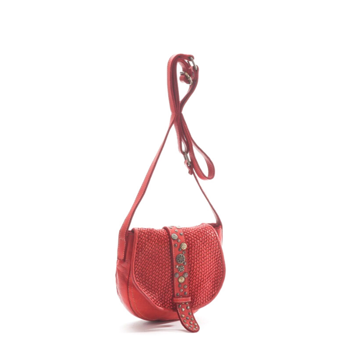 MILANO studded leather crossbody bag | Red