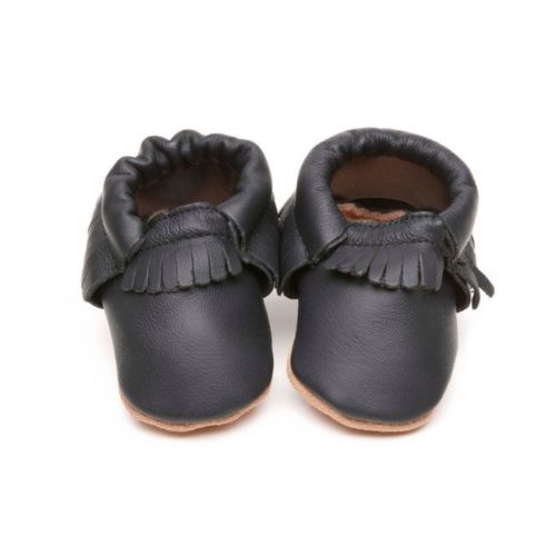 Baby Leather Shoes – Moccasin Black (0-6 Years)