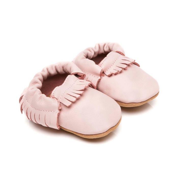Baby Leather Shoes – Moccasin Pink (0-6 years)