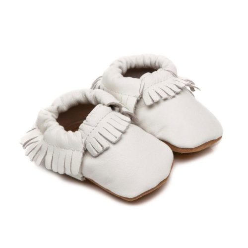 Baby Leather Shoes – Moccasin White (0-6 Years)