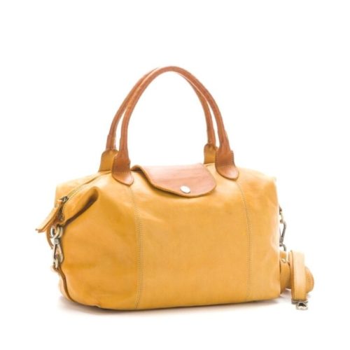 TIZIANA Large Bowler Bag | Mustard