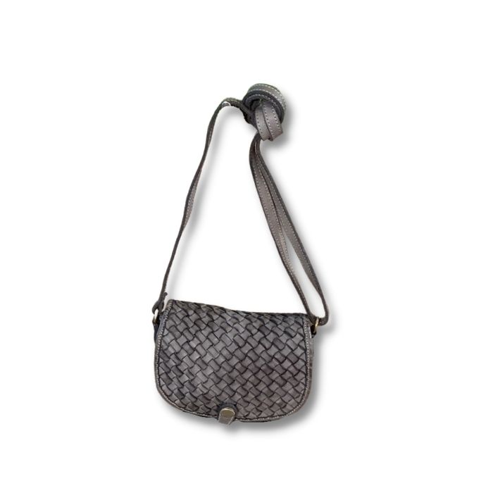 CORINNA Small Woven Crossbody Bag | Taupe