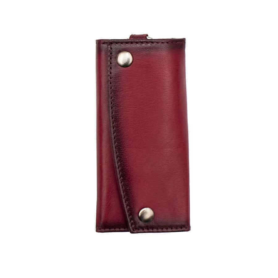 Leather Key Wallet with Hanging clip | Bordeaux