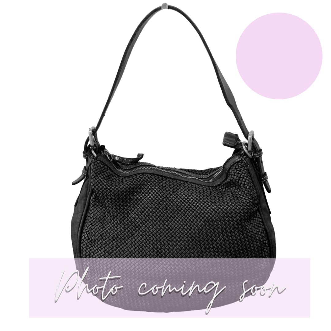 GINGER Woven Leather Shoulder Bag | Lilac