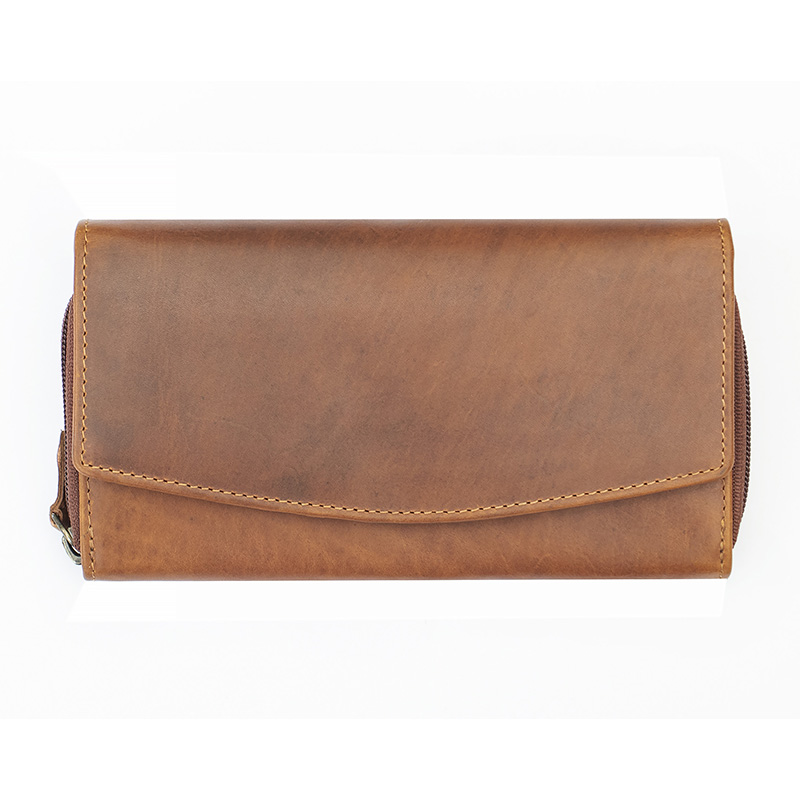 Toscana half flap purse | brown