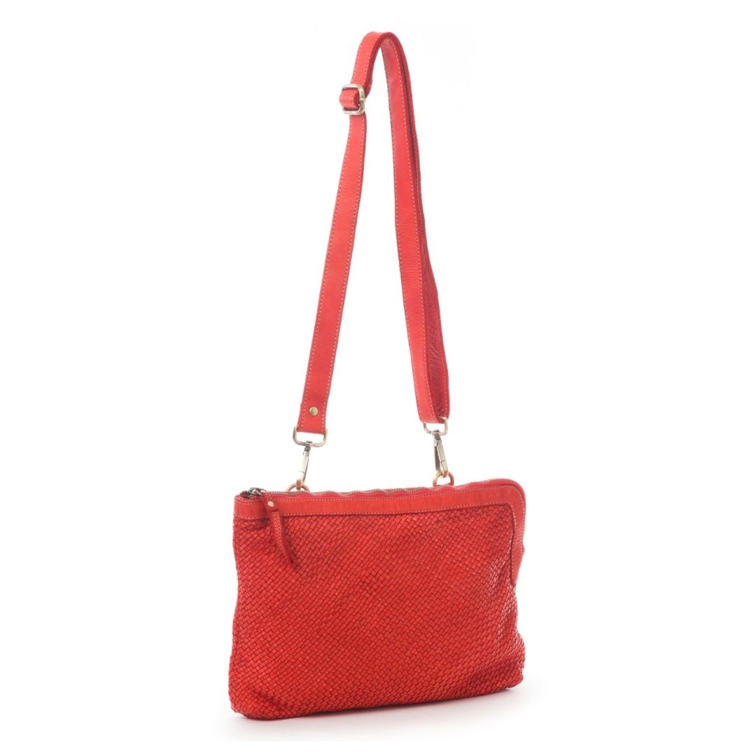 LESLIE Soft Leather Cross Body Bag | Red