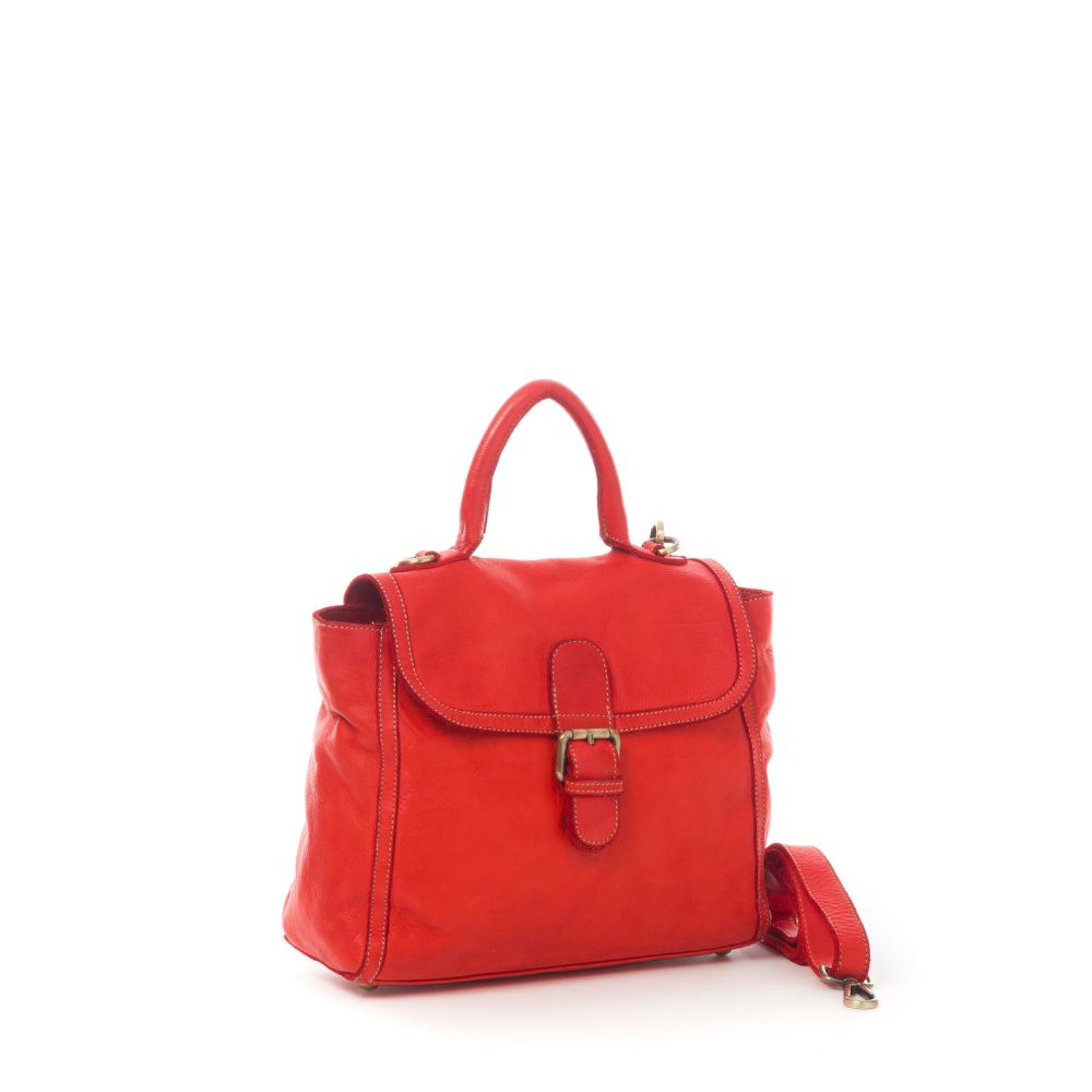 ROSE Vintage Leather Hand Bag | Red