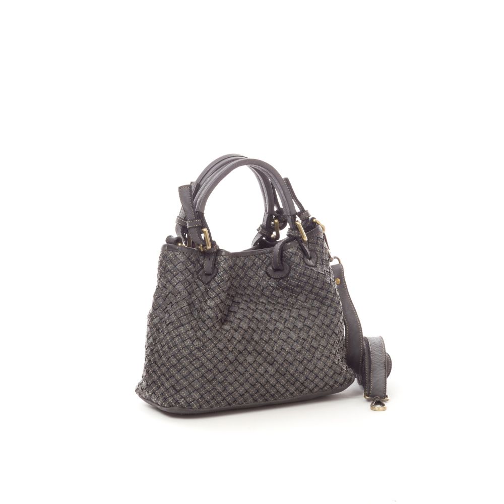 BABY AGNESE Vintage Leather Hand Bag | grey