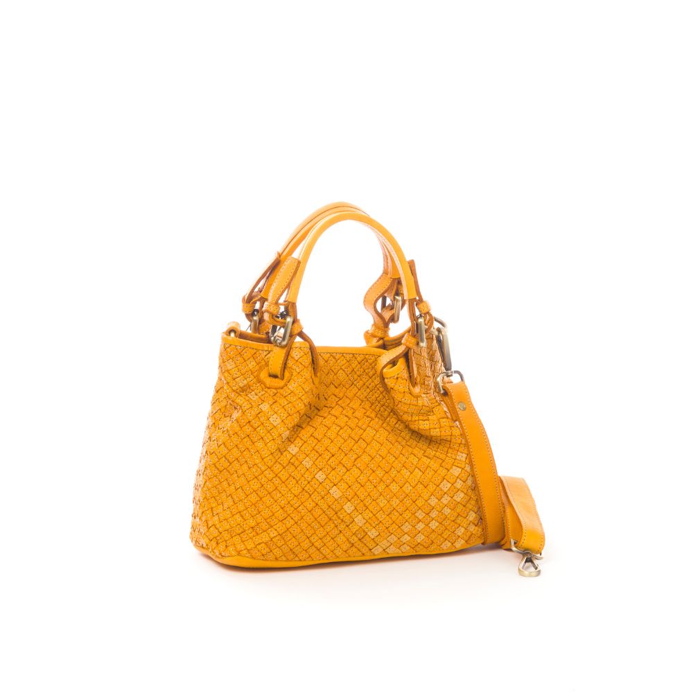 BABY AGNESE Vintage Leather Hand Bag | Mustard