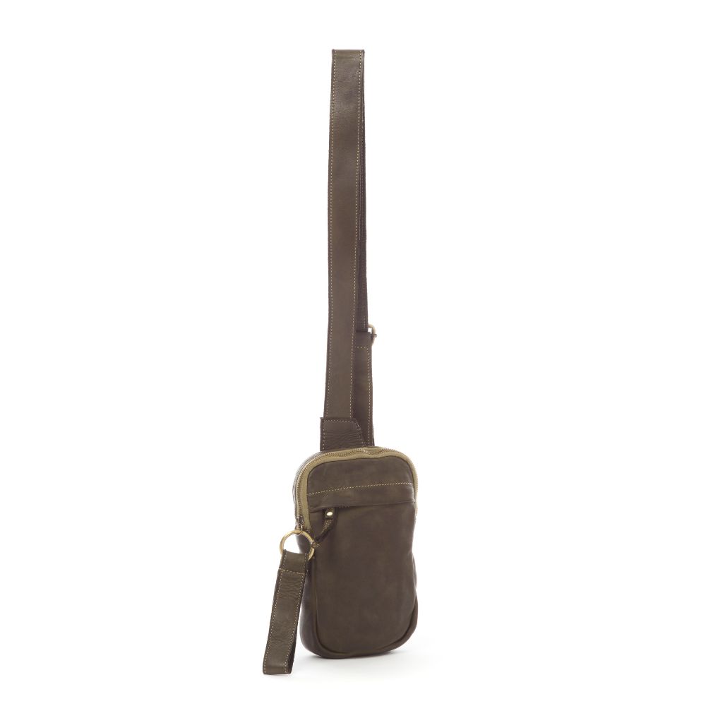 TED Genuine Leather Sling Bag | Army Green