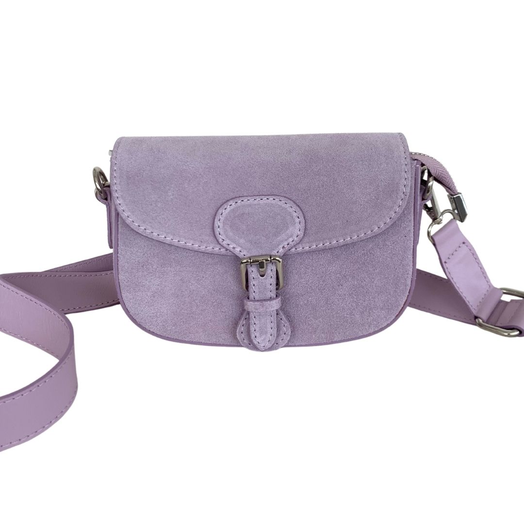 PORTOFINO Suede Leather Cross-Body Bag | Lilac