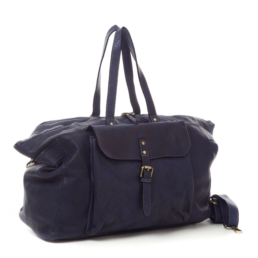DANTE Vintage Leather Travel Bag | navy