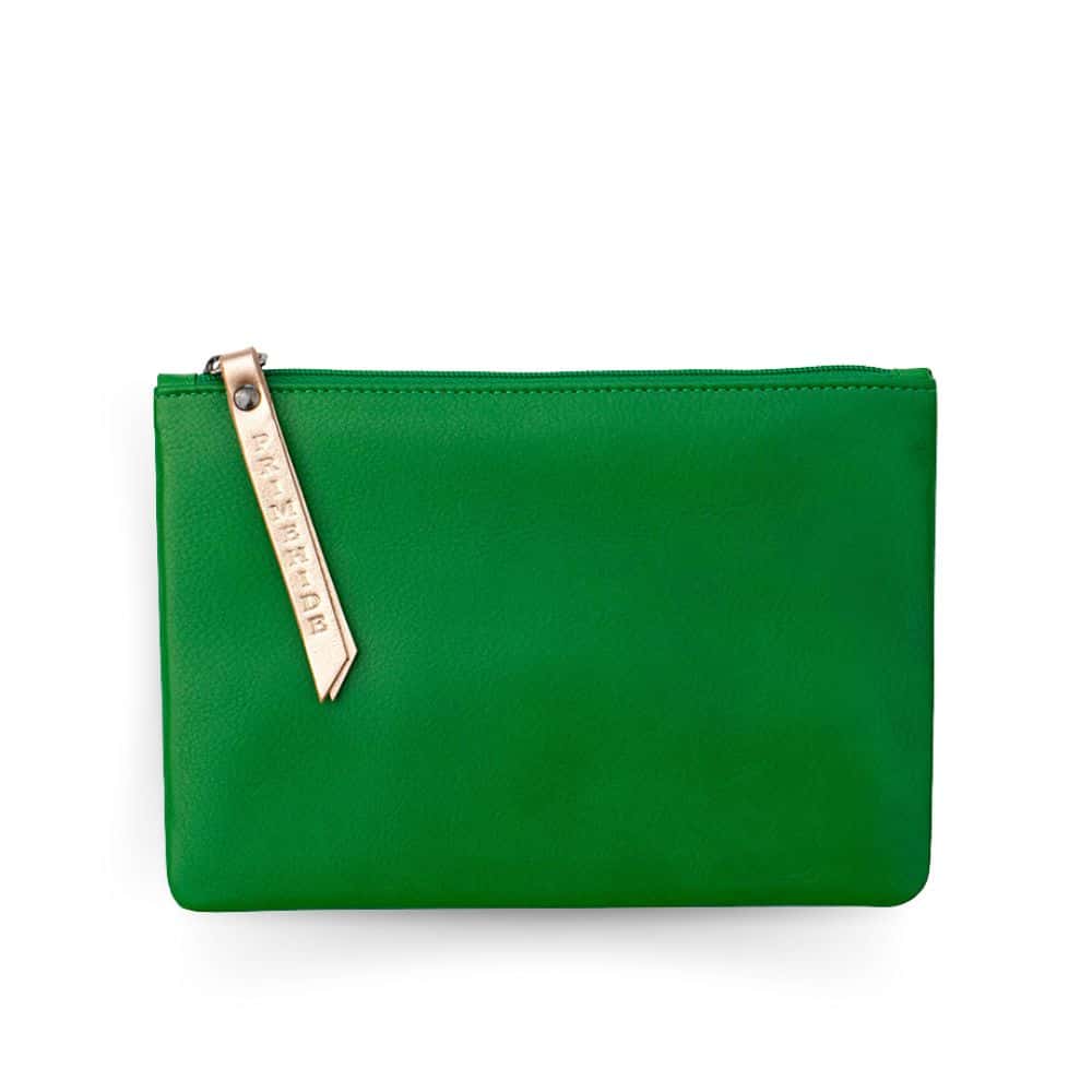 Leather Pouch with Zip | Green