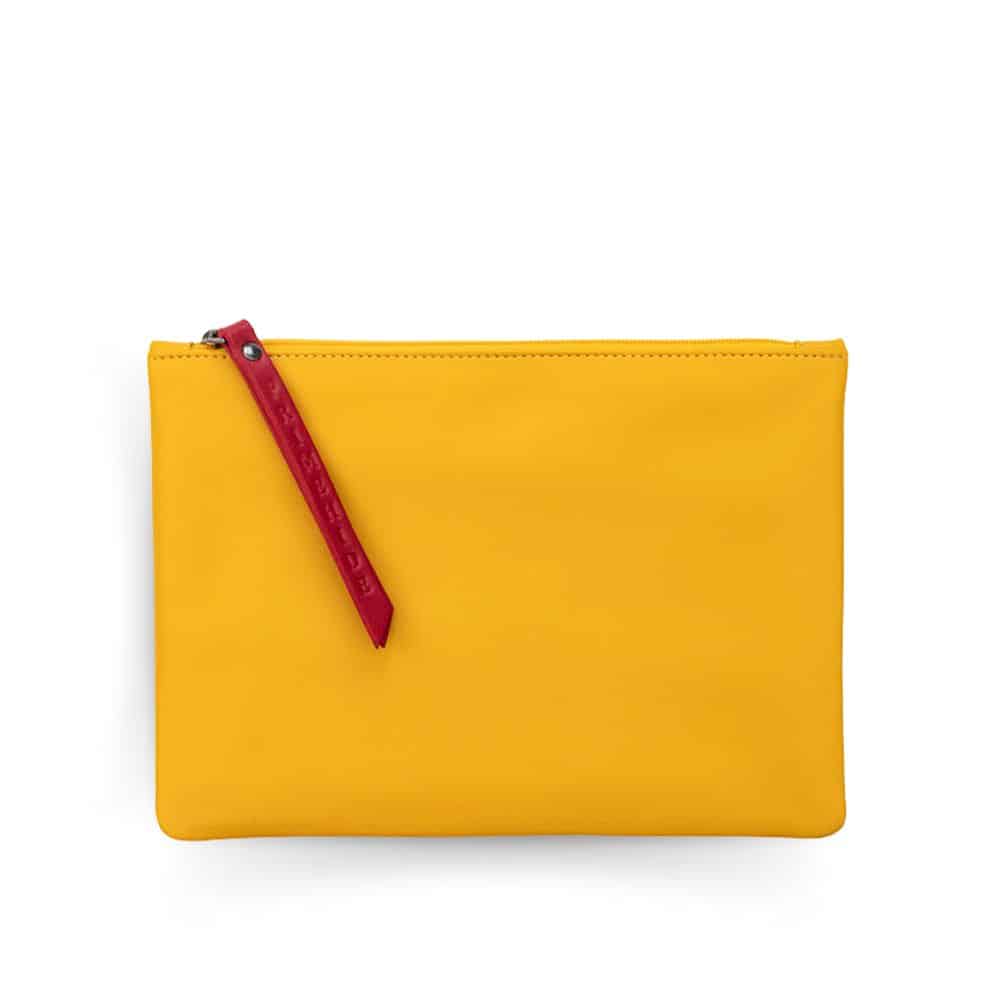 Leather Pouch with Zip | Yellow