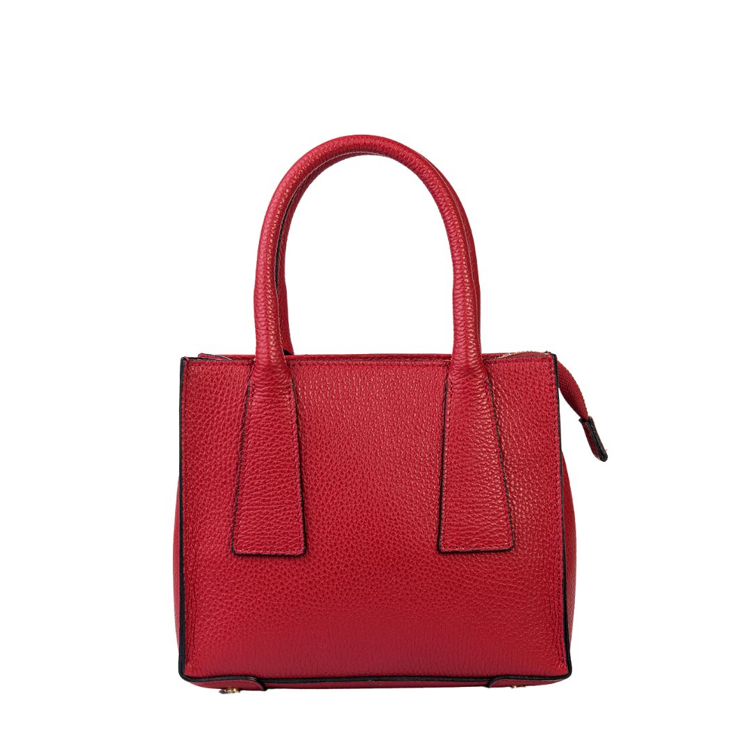 BARCELONA Mini Small Square Handbag with Top Handles  | Dark Red