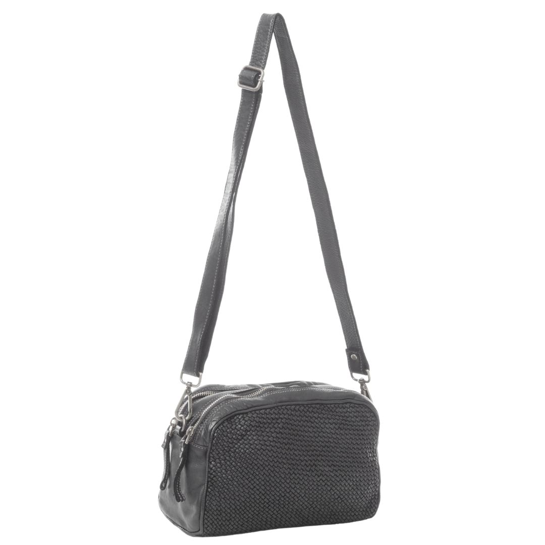NICOLETTA Woven Multi Way Wash and Crossbody Bag | Dark Grey