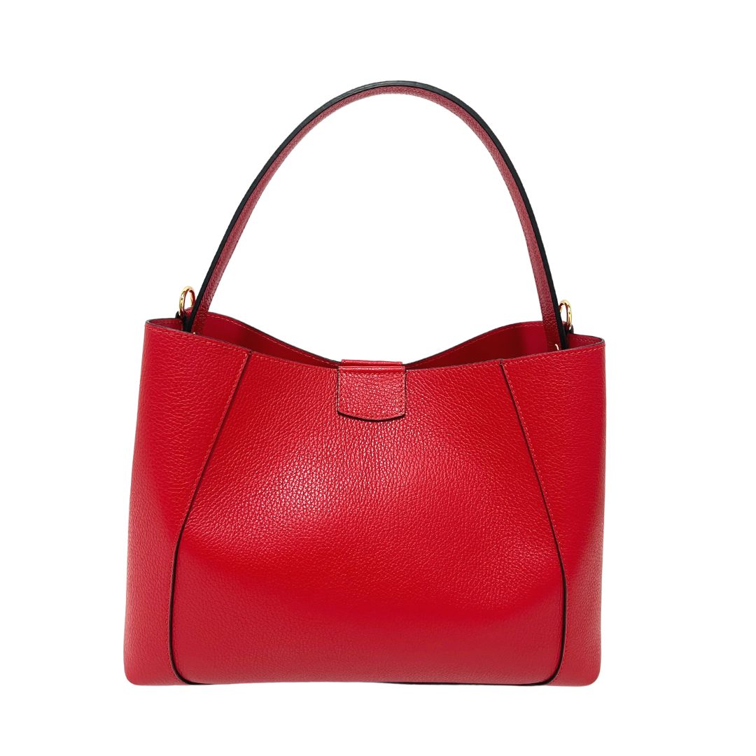 SEATTLE Genuine Leather Shoulder Bag | Red
